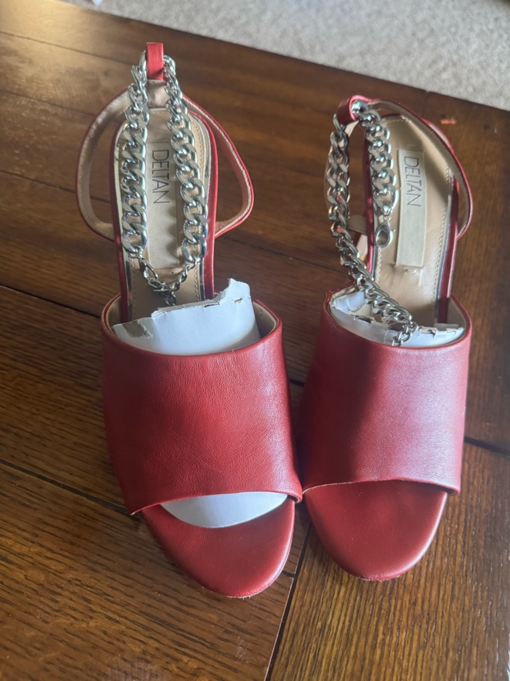 Delta Red Open-Toe Slip-On Mules - Picture 3 of 13